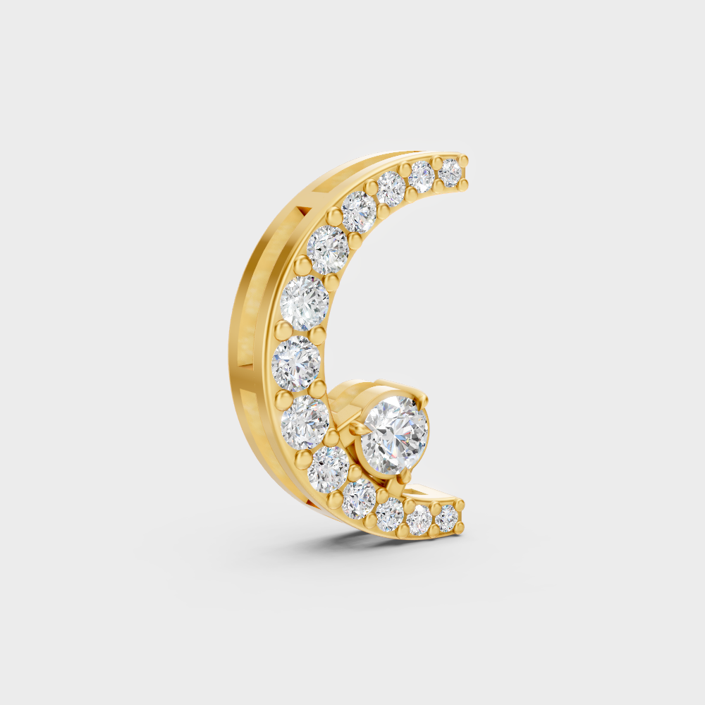 Luxury Round Cut Lab-Grown Diamond Solitaire Pendant In Yellow Gold