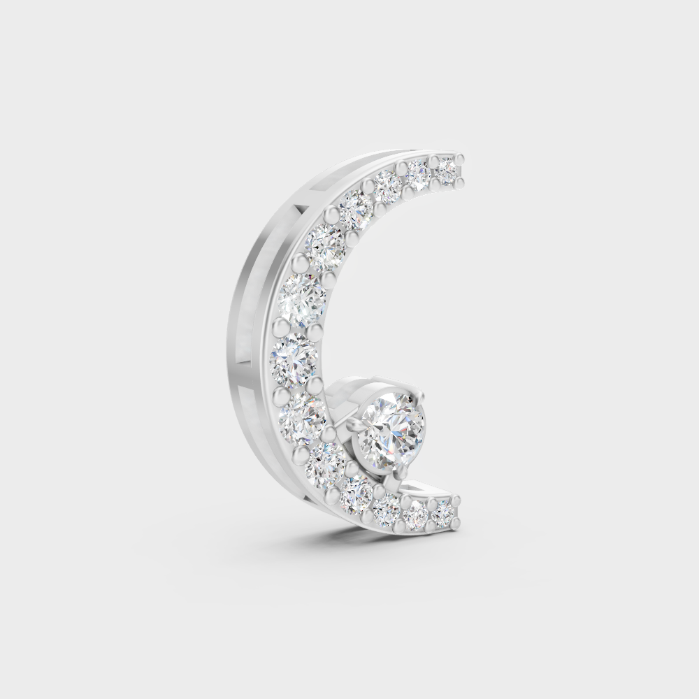 Luxury Round Cut Lab-Grown Diamond Solitaire Pendant In White Gold