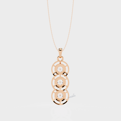 Luxury lab grown round cut diamond pendant hallmark rose gold