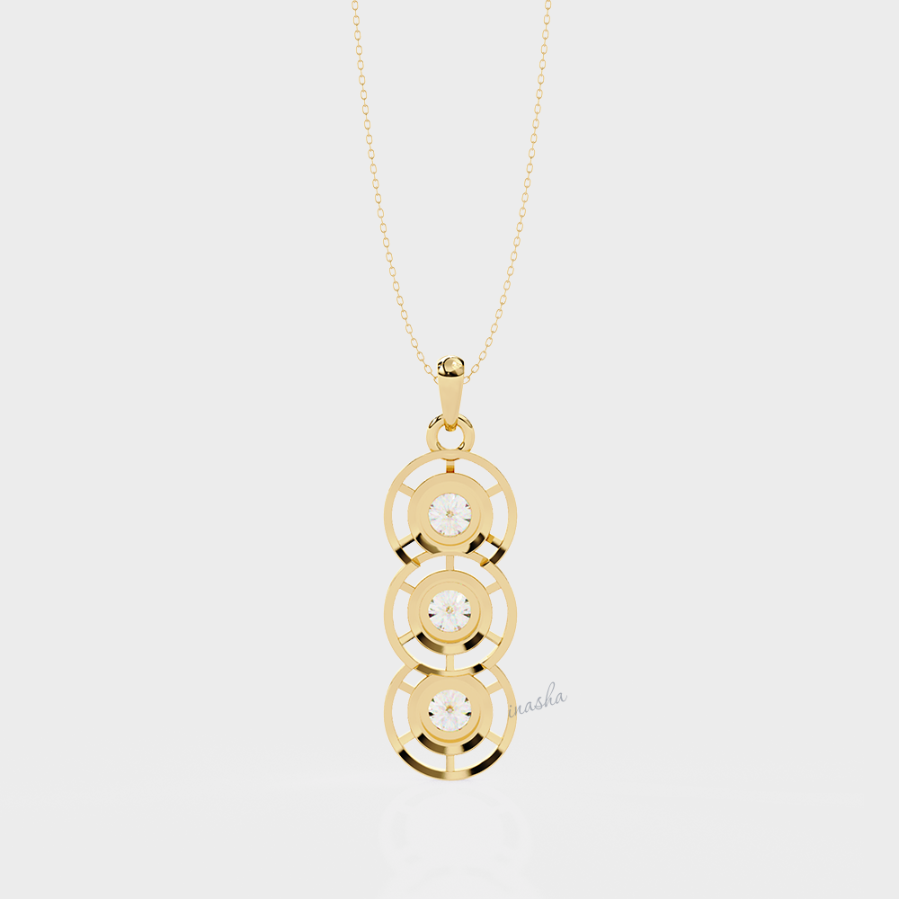 Premium lab grown diamond pendant necklace in yellow gold