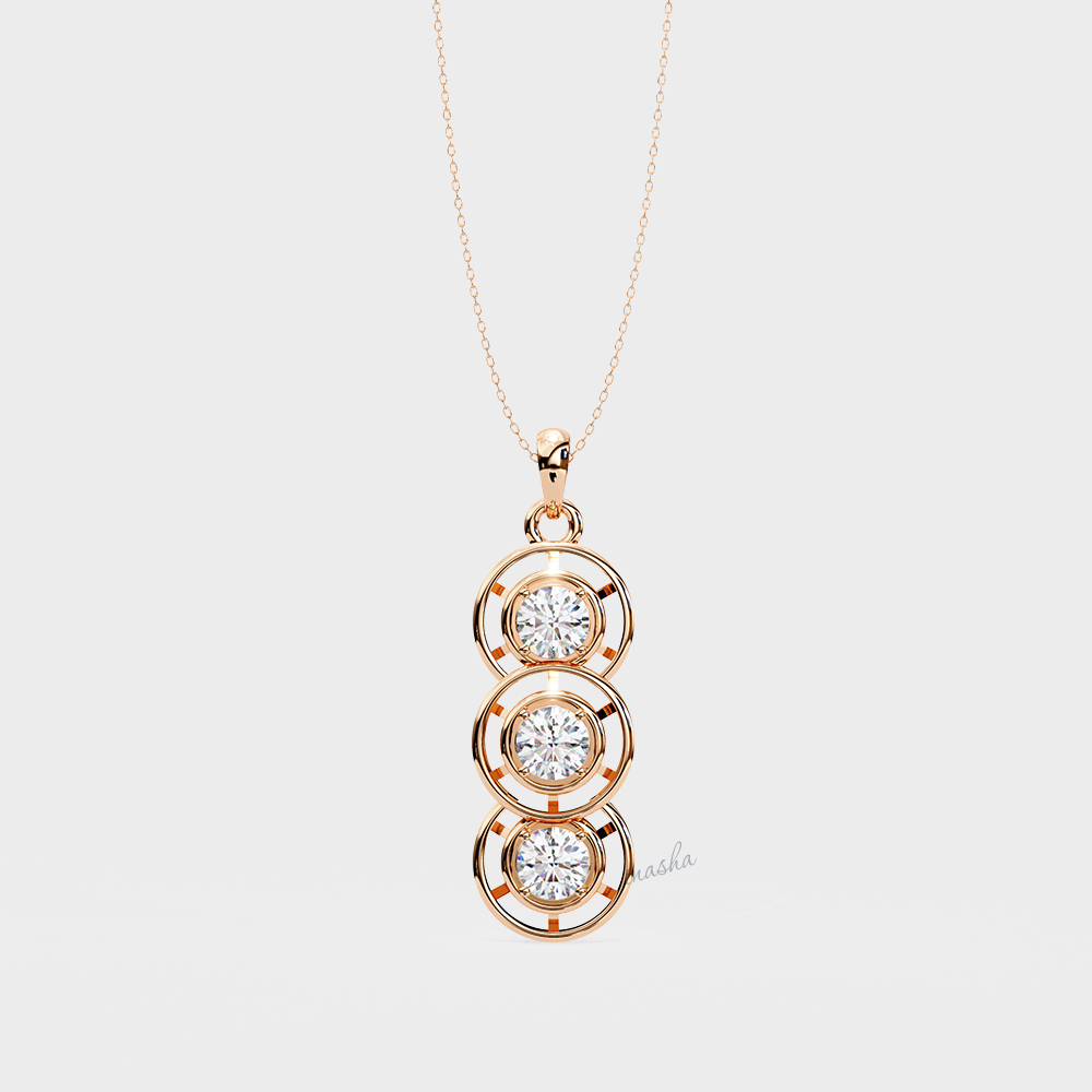 Premium lab grown diamond pendant necklace in rose gold