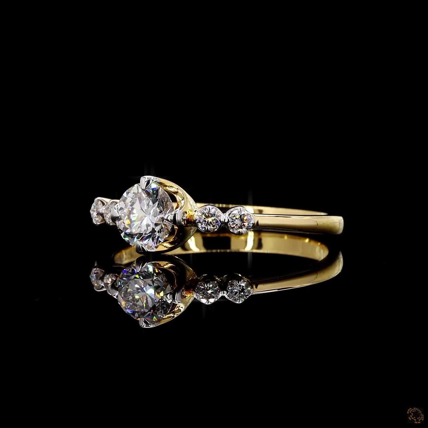 Hallmark yellow gold lab grown diamond engagement ring