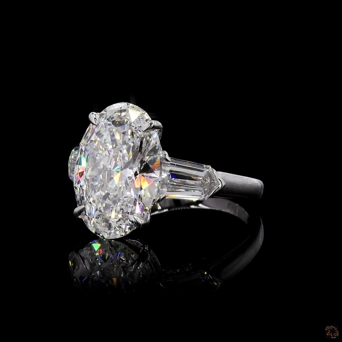 IGI certified lab grown diamond three stone ring white gold