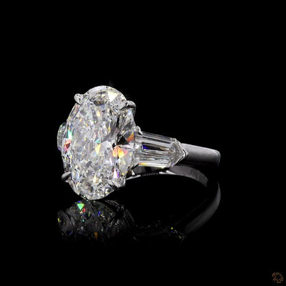 IGI certified lab grown diamond three stone ring white gold