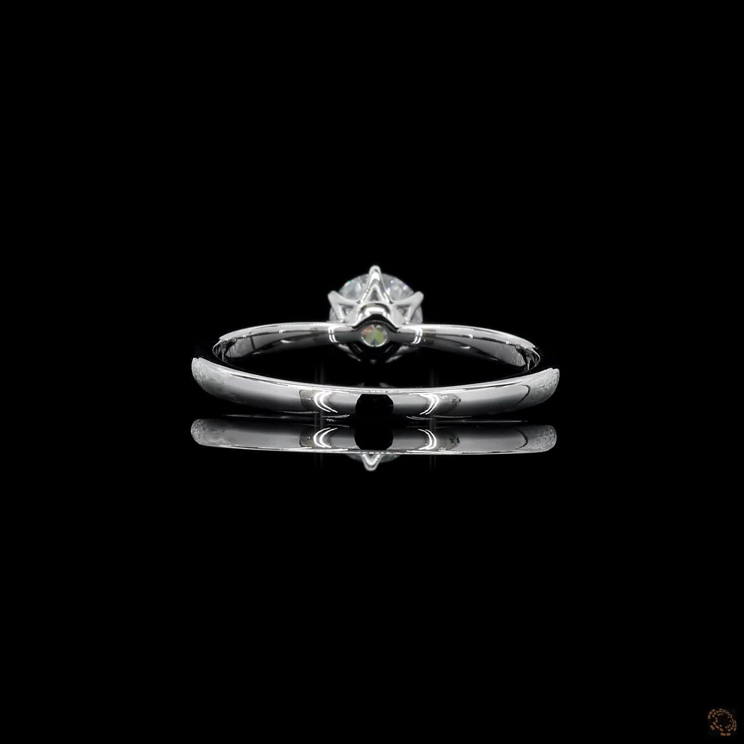 ethical lab grown diamond ring white gold round cut