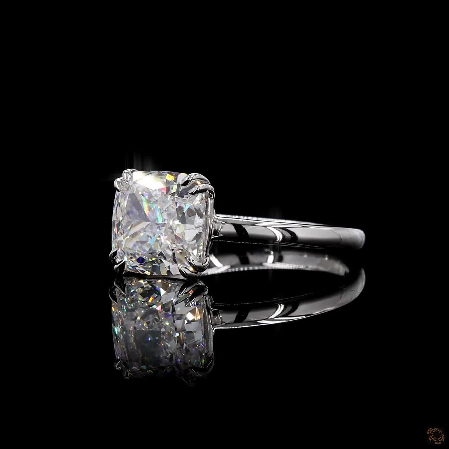 Luxury square cushion lab grown diamond ring white gold