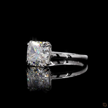 Luxury square cushion lab grown diamond ring white gold