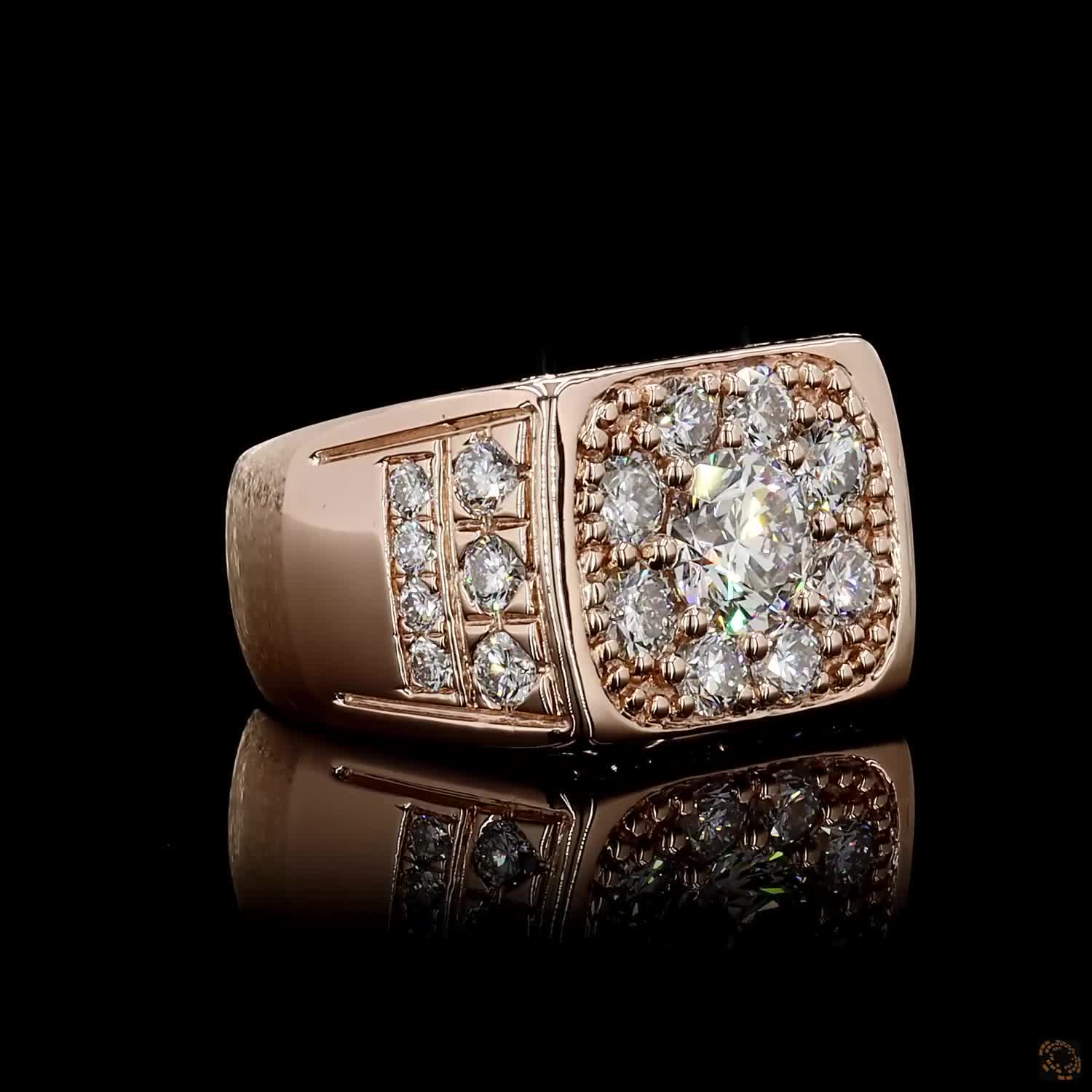 Luxury men’s lab grown diamond ring