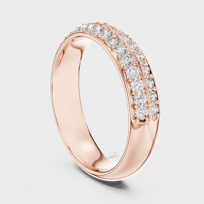 Elegant lab grown diamond band close view