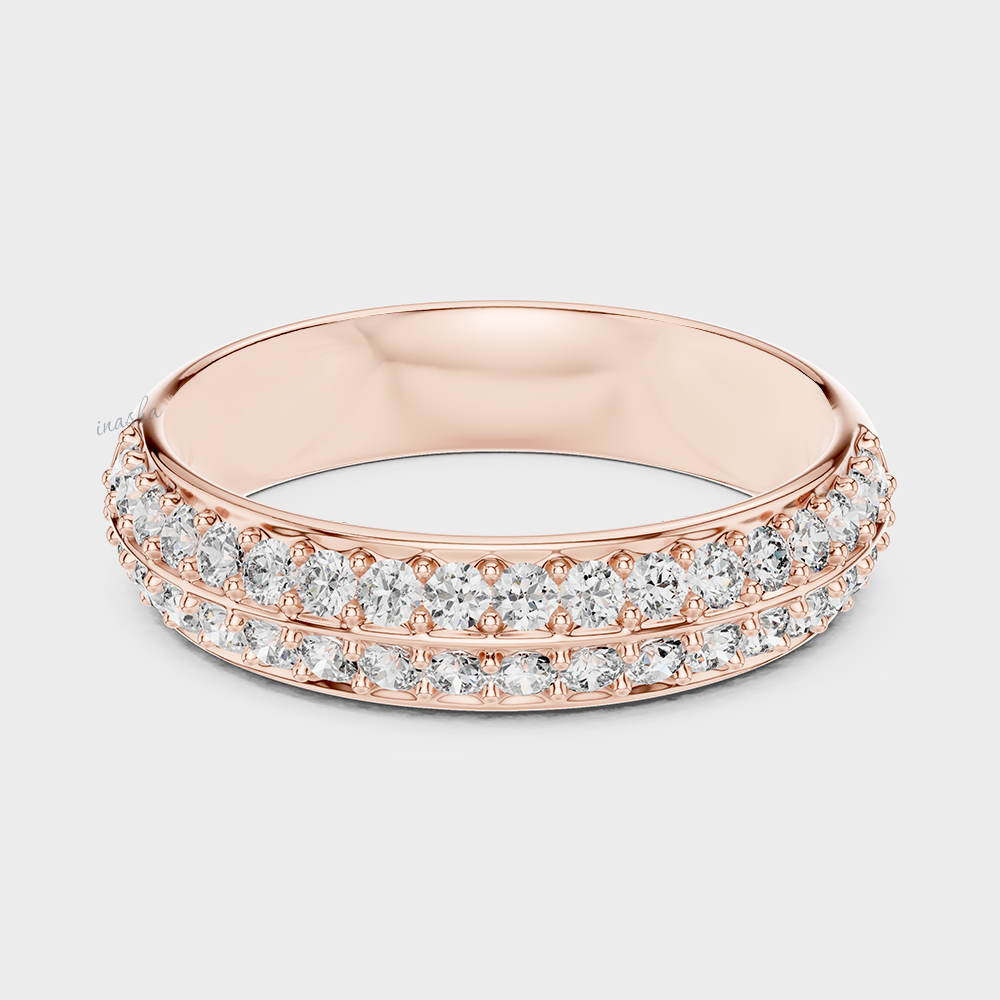 Rose gold lab grown diamond band