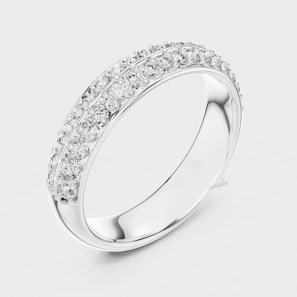 White gold lab grown diamond band