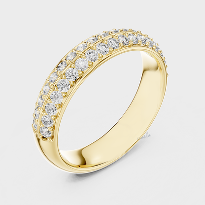 Lab grown diamond band 0.54 carat round cut