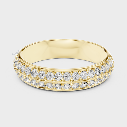 Yellow gold lab grown diamond band