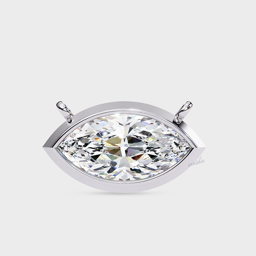 Certified lab grown marquise cut diamond pendant necklace white gold