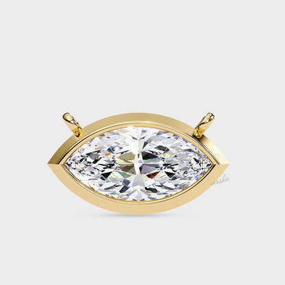 Certified lab grown marquise cut diamond pendant necklace yellow gold