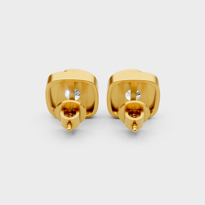 Premium Lab Grown Diamond Stud Earrings In 14K Yellow Gold Classic Design