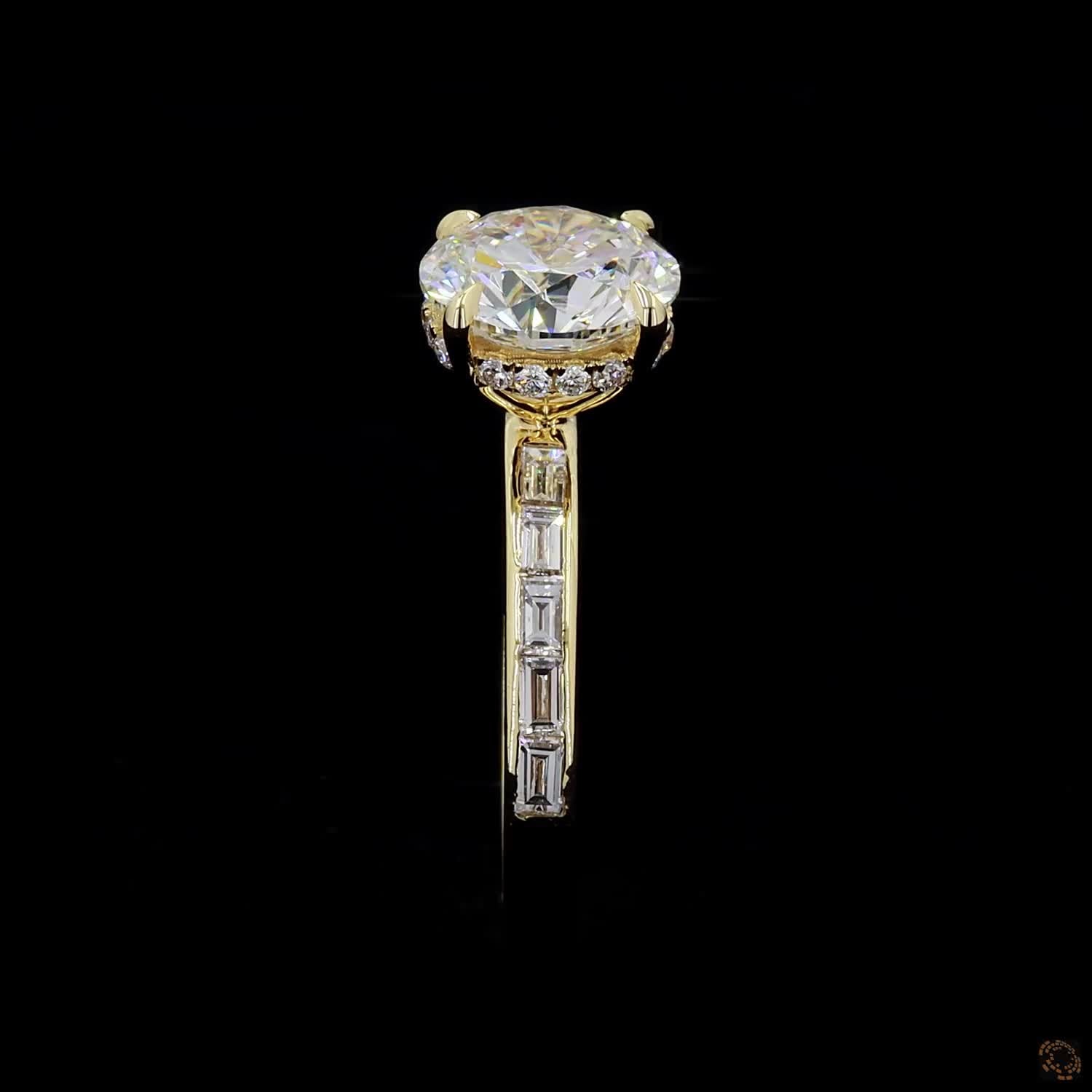 Hallmark yellow gold lab grown diamond engagement ring