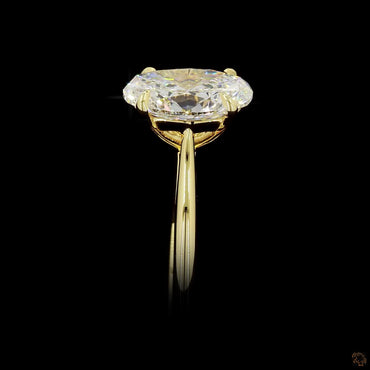 Oval cut lab grown diamond ring yellow gold