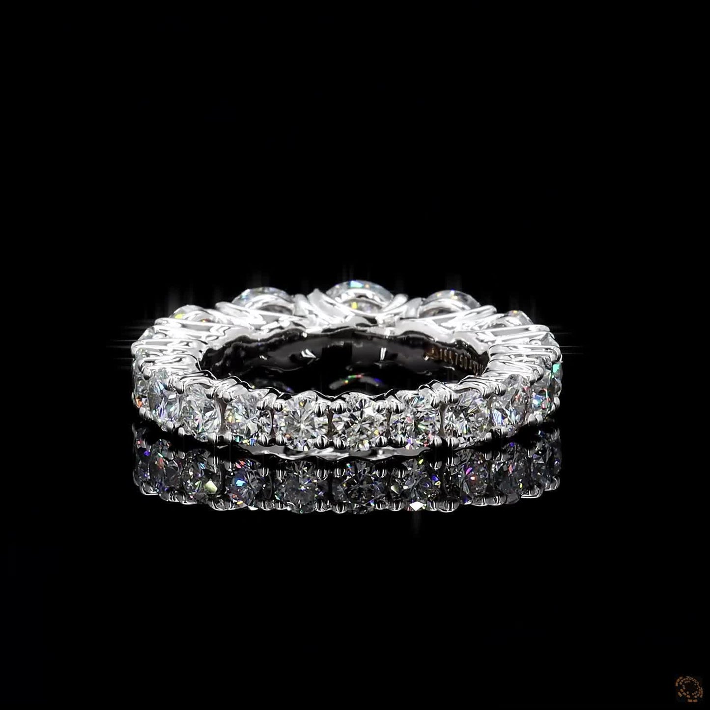 Round cut lab grown diamond band ring