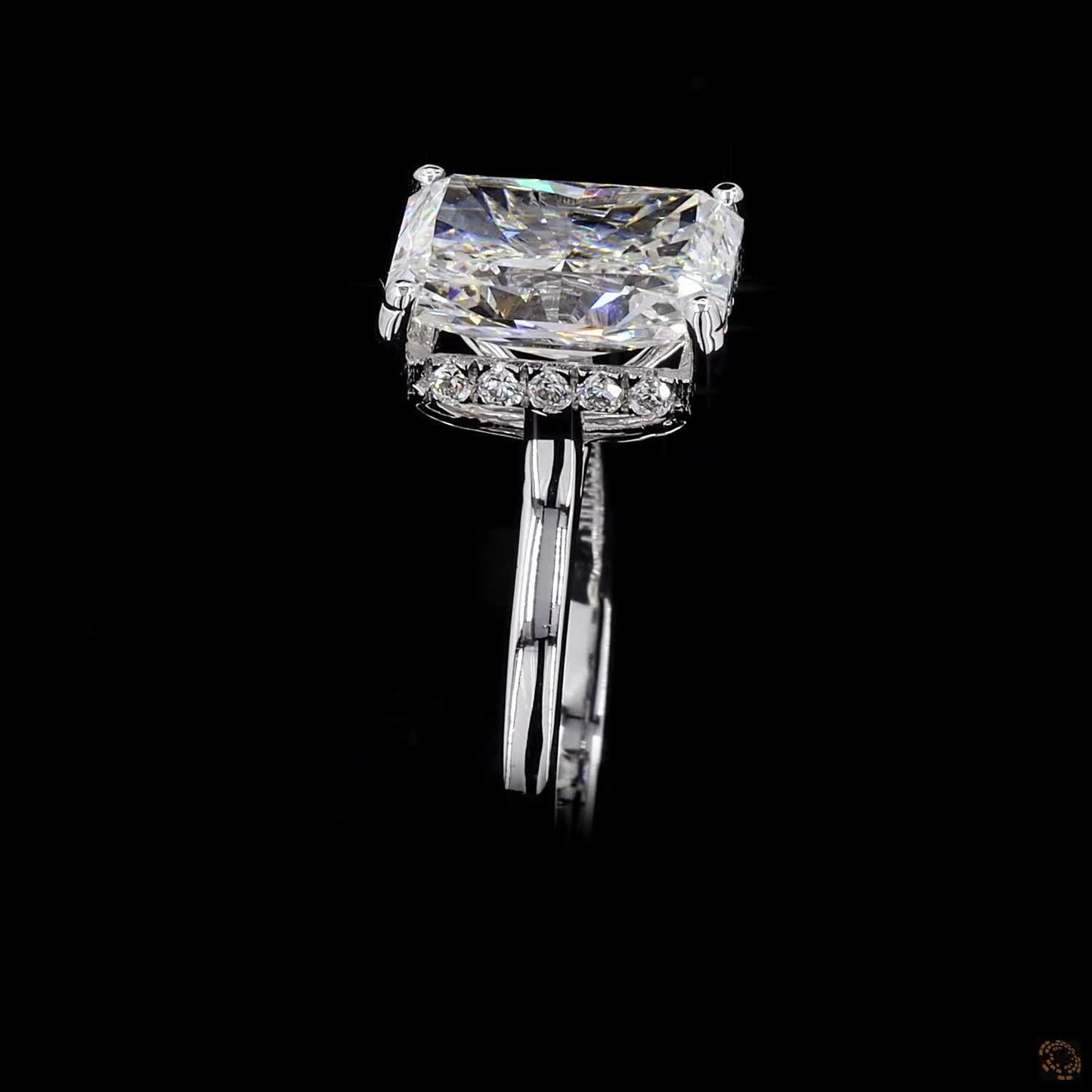Hallmark white gold radiant round lab grown diamond ring