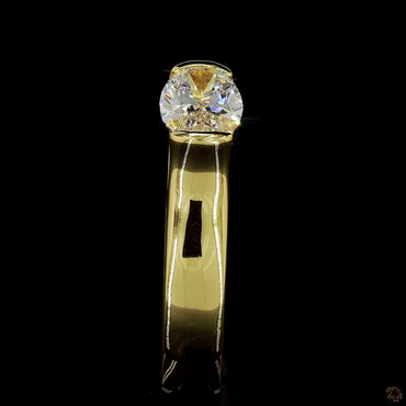 Oval cut lab grown diamond ring yellow gold