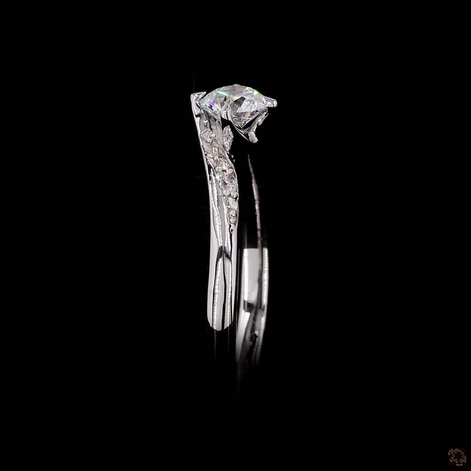 GLI certified lab grown diamond ring white gold