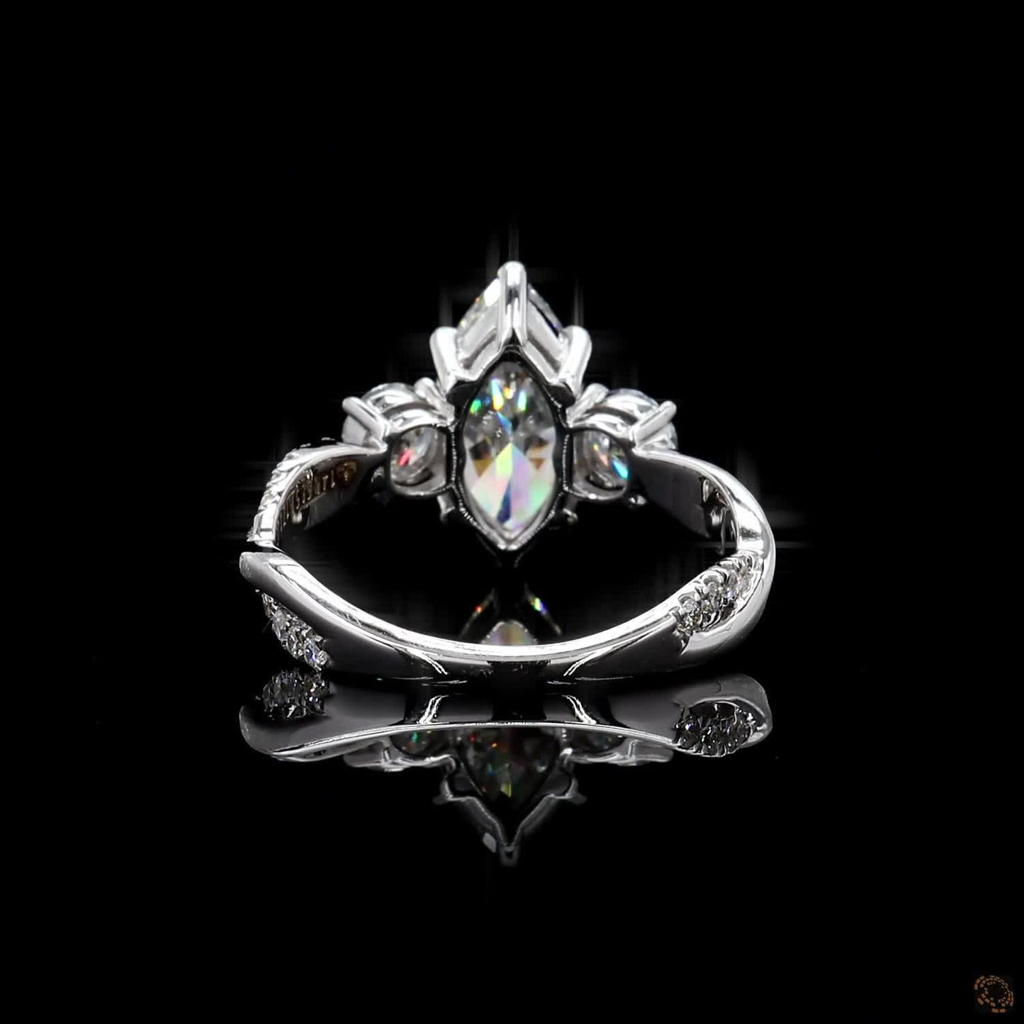 luxury lab grown diamond twist band ring white gold