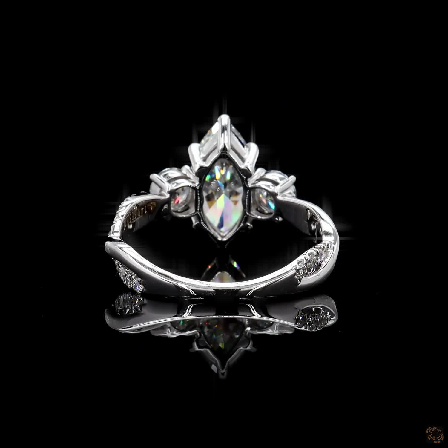 luxury lab grown diamond twist band ring white gold