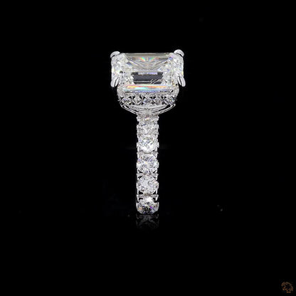 IGI/GLI certified lab grown diamond halo ring white gold