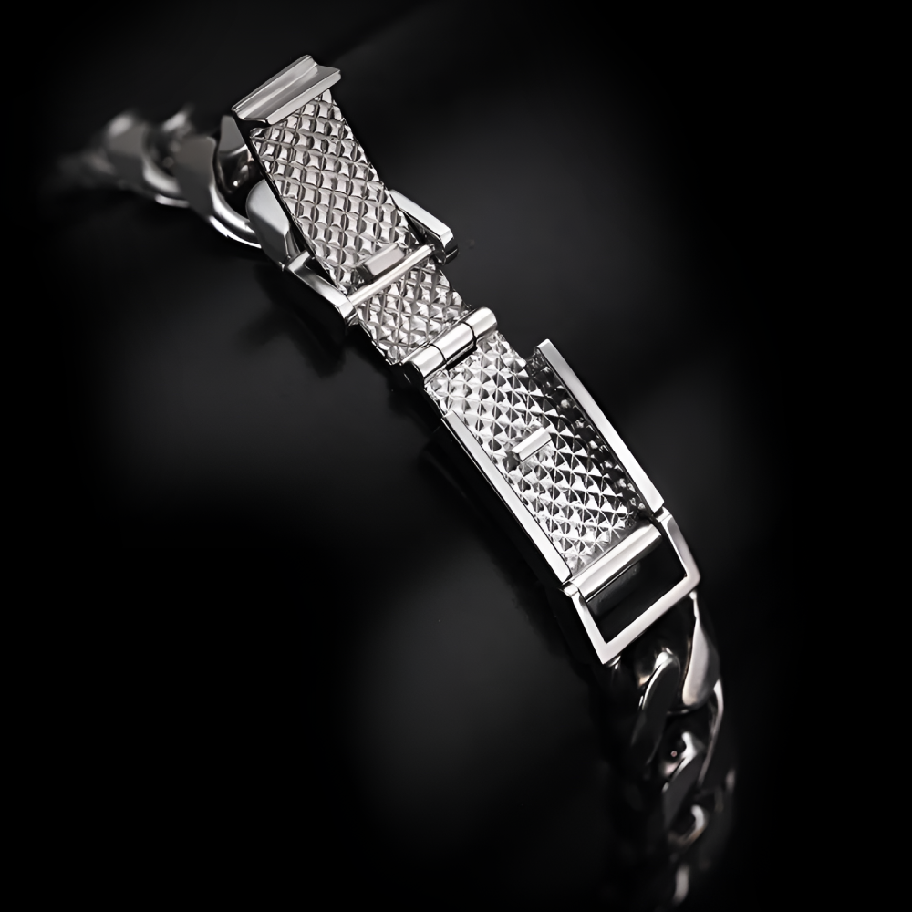 High-polish Platinum 950 men’s chain bracelet