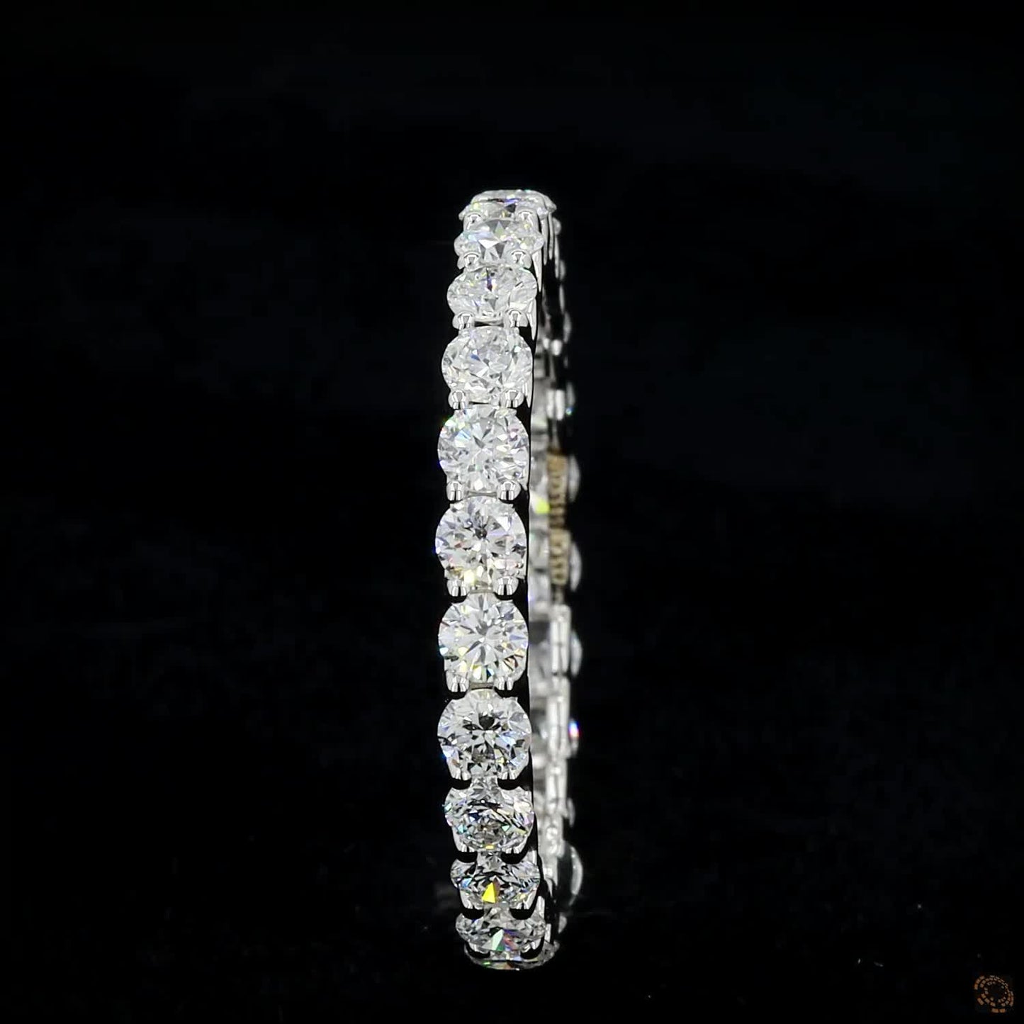White gold lab grown diamond stack band