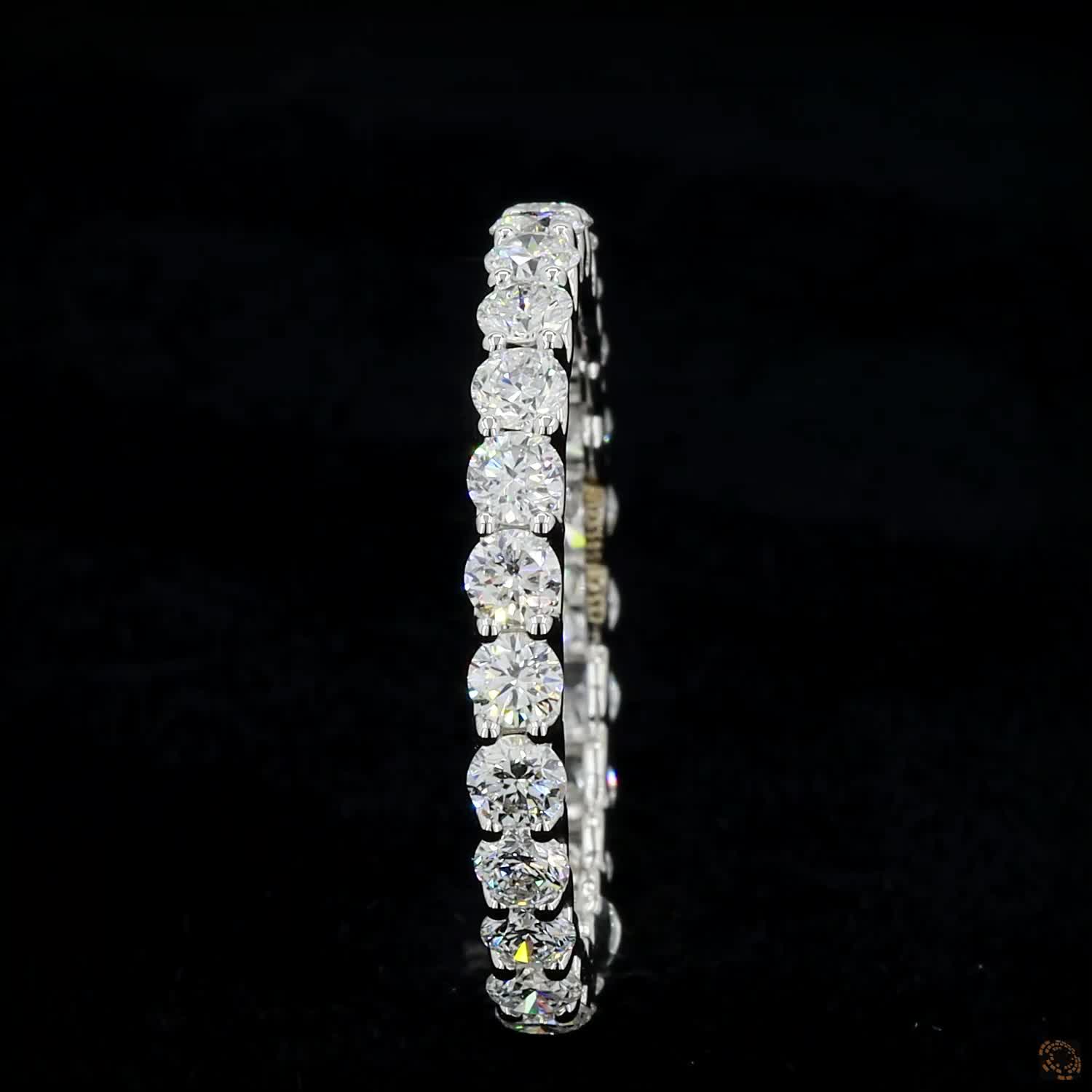 White gold lab grown diamond stack band