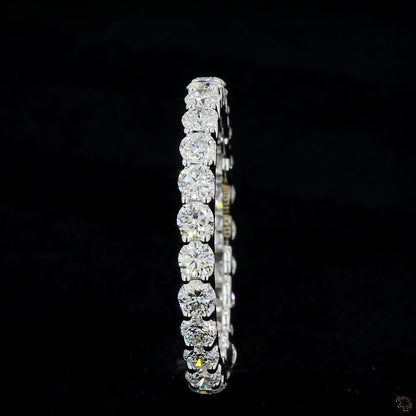 White gold lab grown diamond stack band