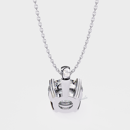 Premium lab grown round cut solitaire pendant platinum