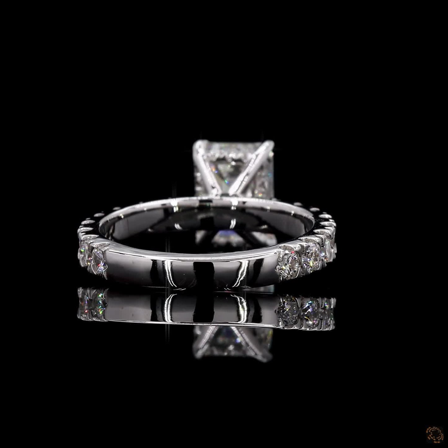 Luxury white gold lab grown diamond halo engagement ring