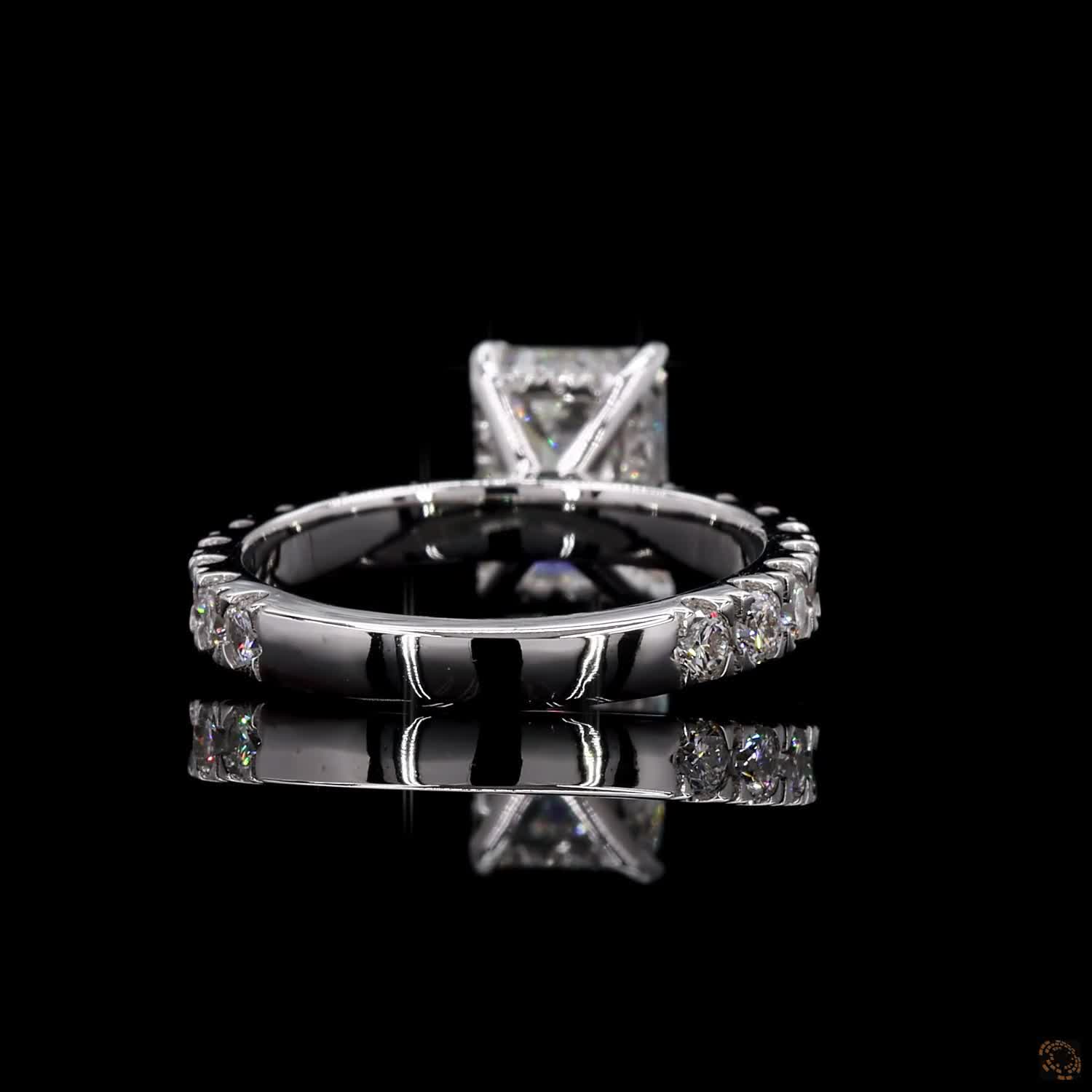 Luxury white gold lab grown diamond halo engagement ring