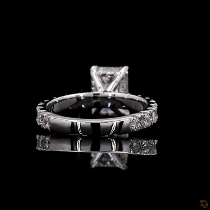 Luxury white gold lab grown diamond halo engagement ring
