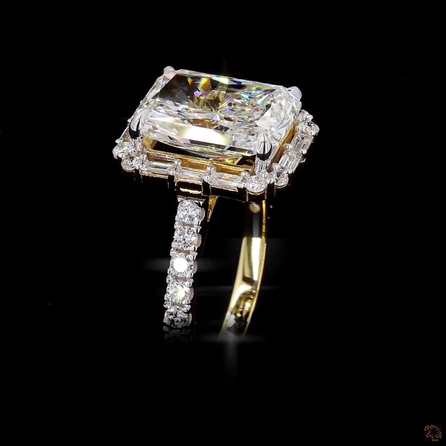 4.74 ct multishape lab grown diamond ring yellow gold