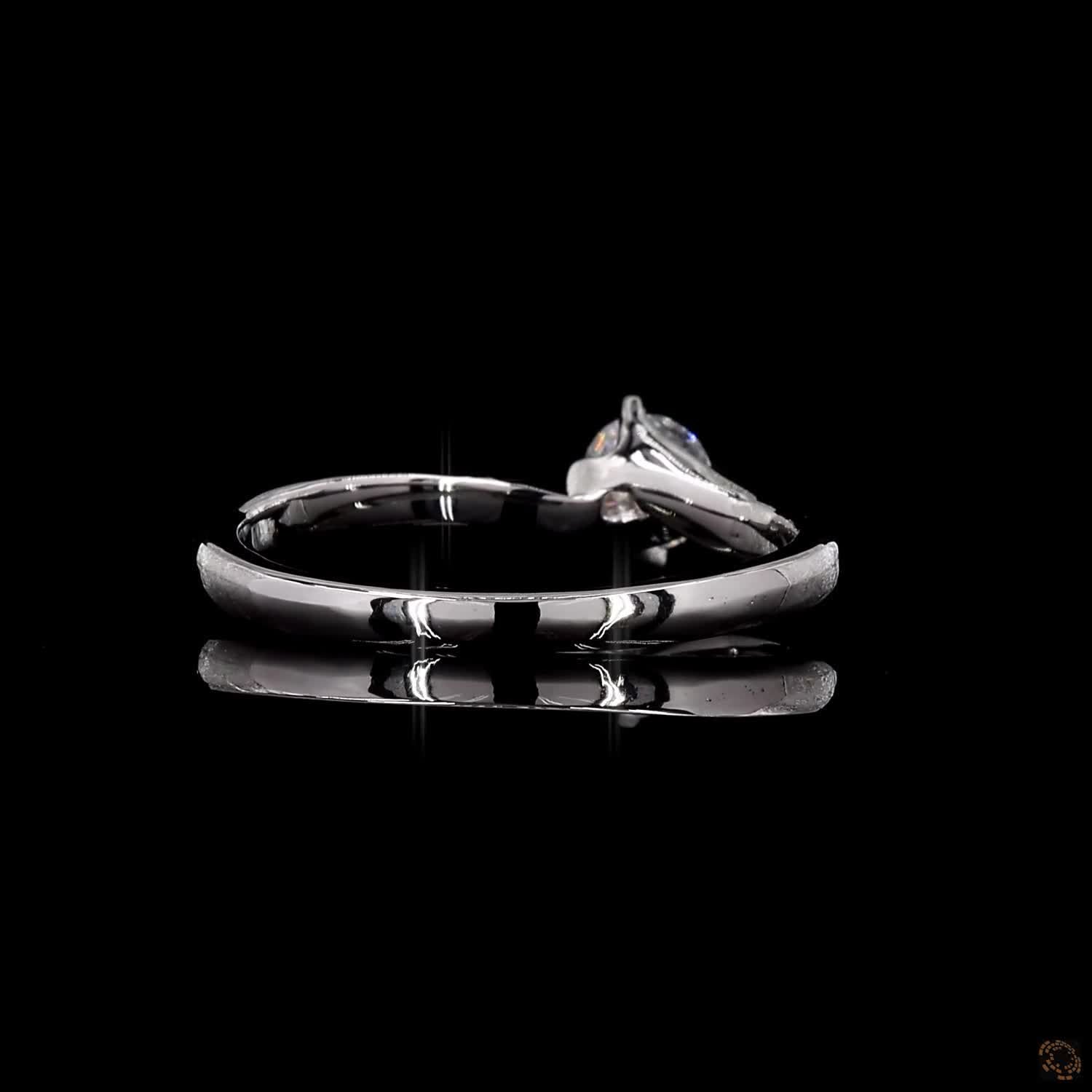 Elegant white gold lab grown diamond engagement ring