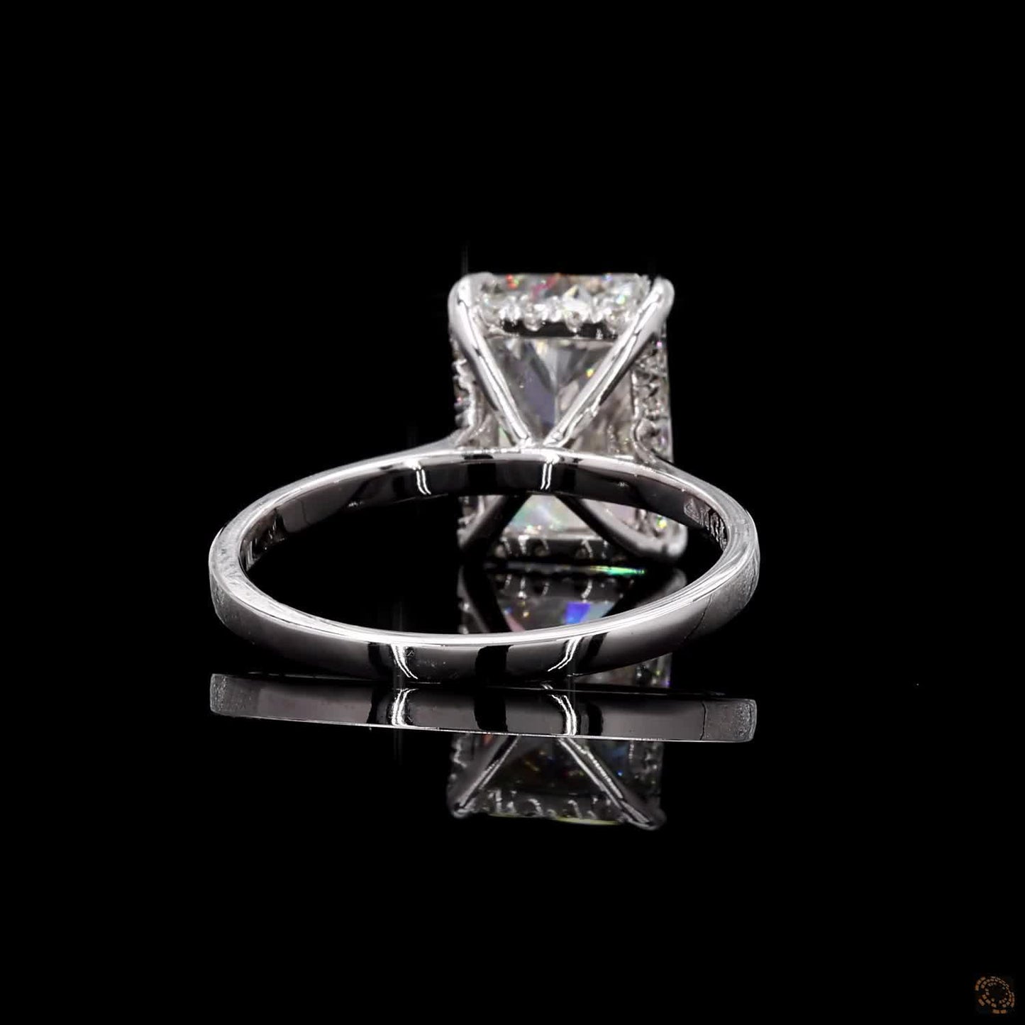 IGI/GLI certified lab grown diamond halo ring white gold