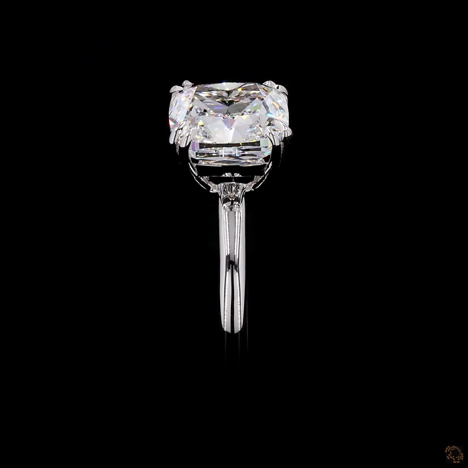 IGI certified lab grown diamond ring square cushion white gold