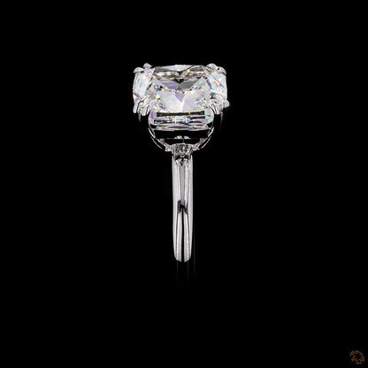 IGI certified lab grown diamond ring square cushion white gold