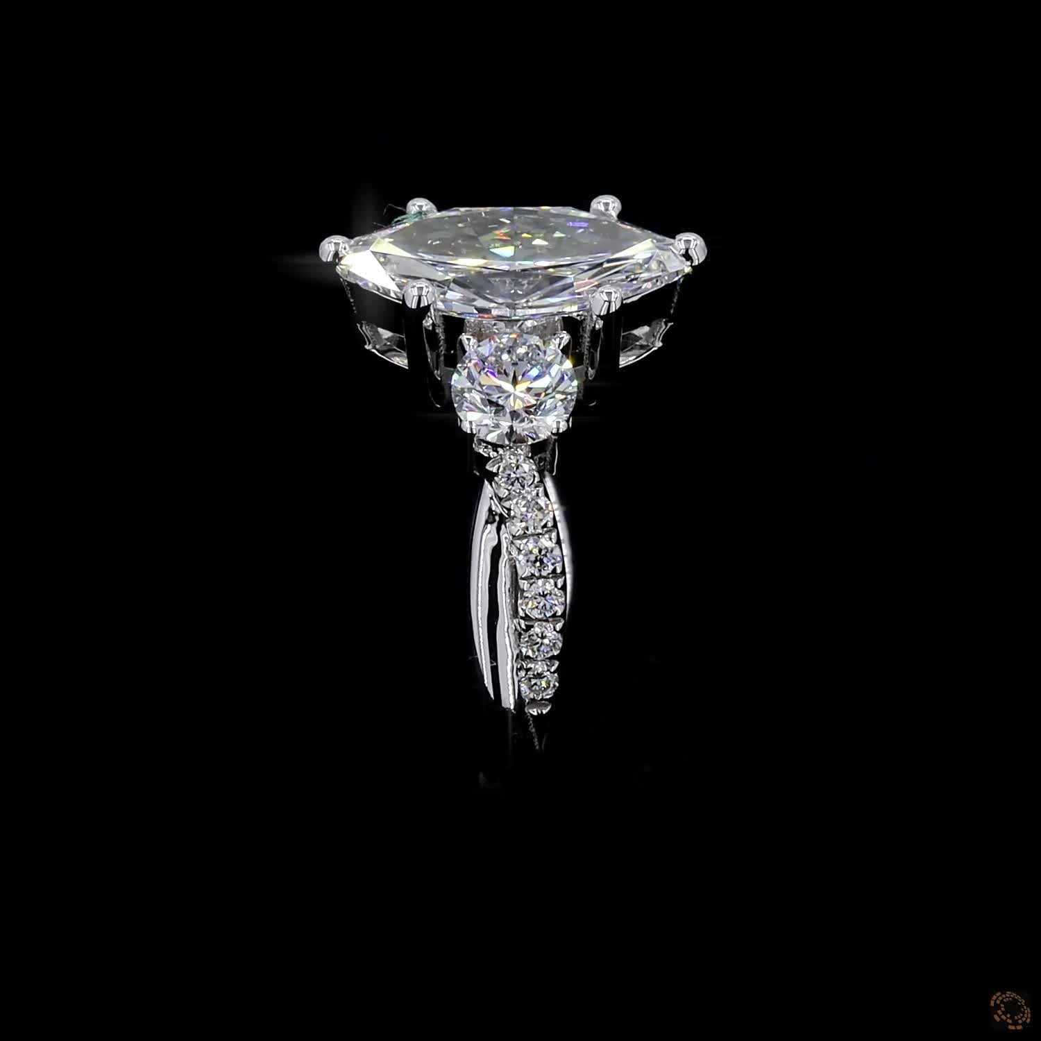 ethical lab grown marquise cut diamond ring white gold