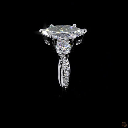 ethical lab grown marquise cut diamond ring white gold