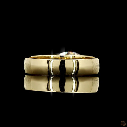 Elegant yellow gold lab grown oval diamond ring