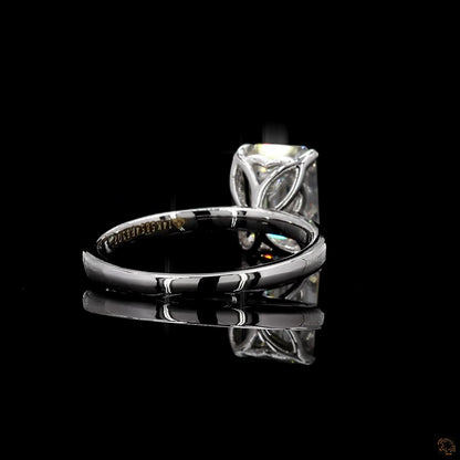 hallmark white gold emerald cut diamond ring