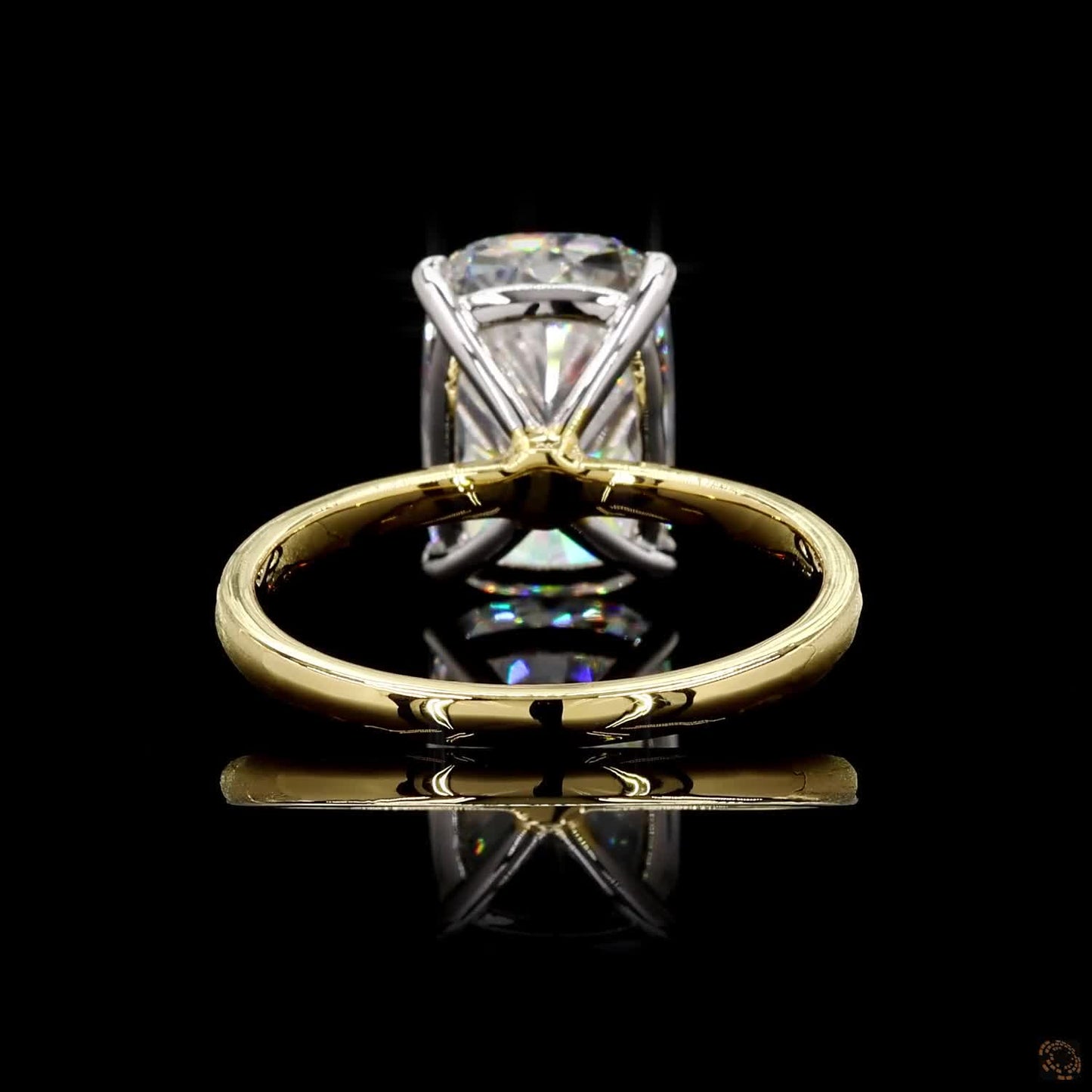 Luxury multitone gold lab grown diamond cushion ring