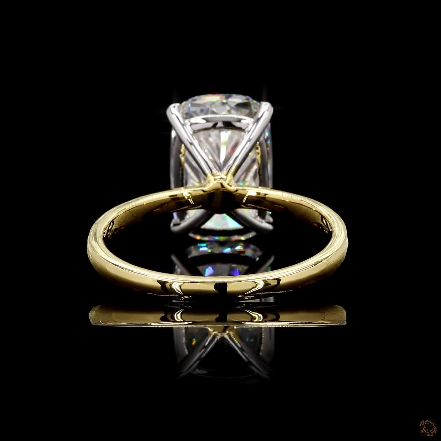 Luxury multitone gold lab grown diamond cushion ring