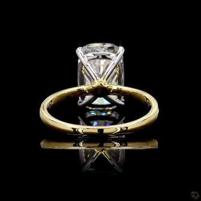 Luxury multitone gold lab grown diamond cushion ring
