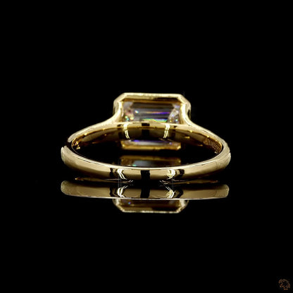 hallmark yellow gold emerald cut diamond ring